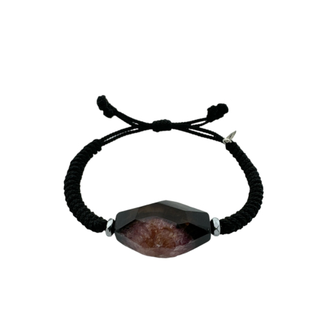 Pulsera ágata con cordón negro