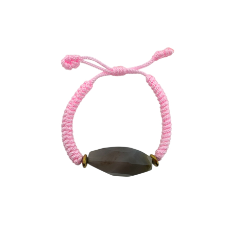 Pulsera Agata con cordón rosa