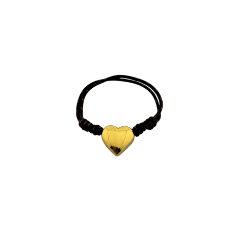 Pulsera corazón plata dorada