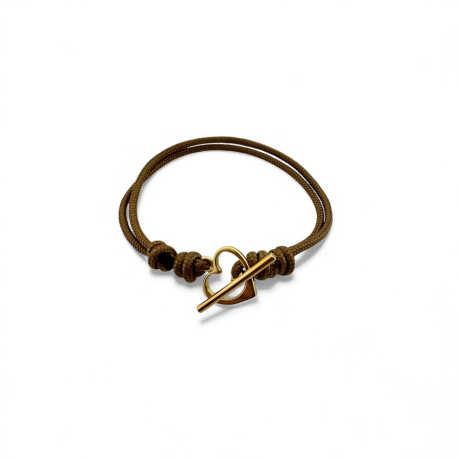 Pulsera corazón plata dorada