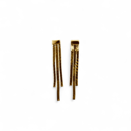 Pendientes tiras plata dorada