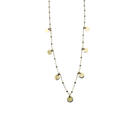 Collar plata dorada 7 placas