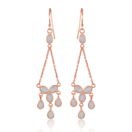 Pendientes plata rosada y...