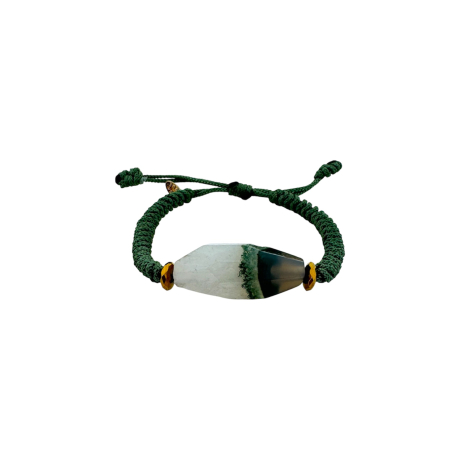 Pulsera ágata macramé verde 